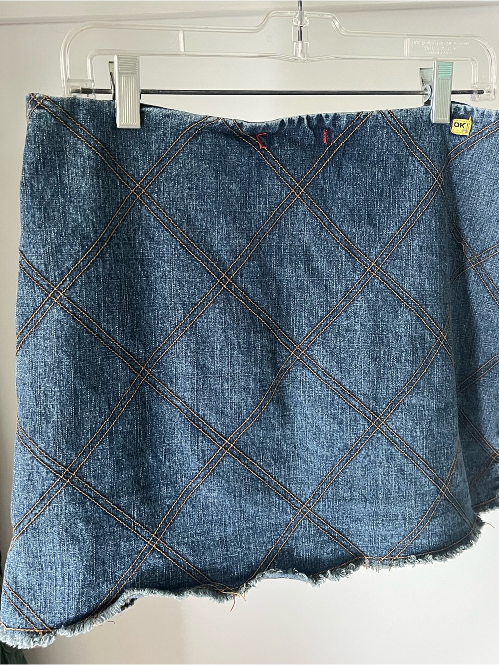 Vintage OK!Jeans Denim Patchwork Mini Skirt Size 29 - Picture 2 of 7